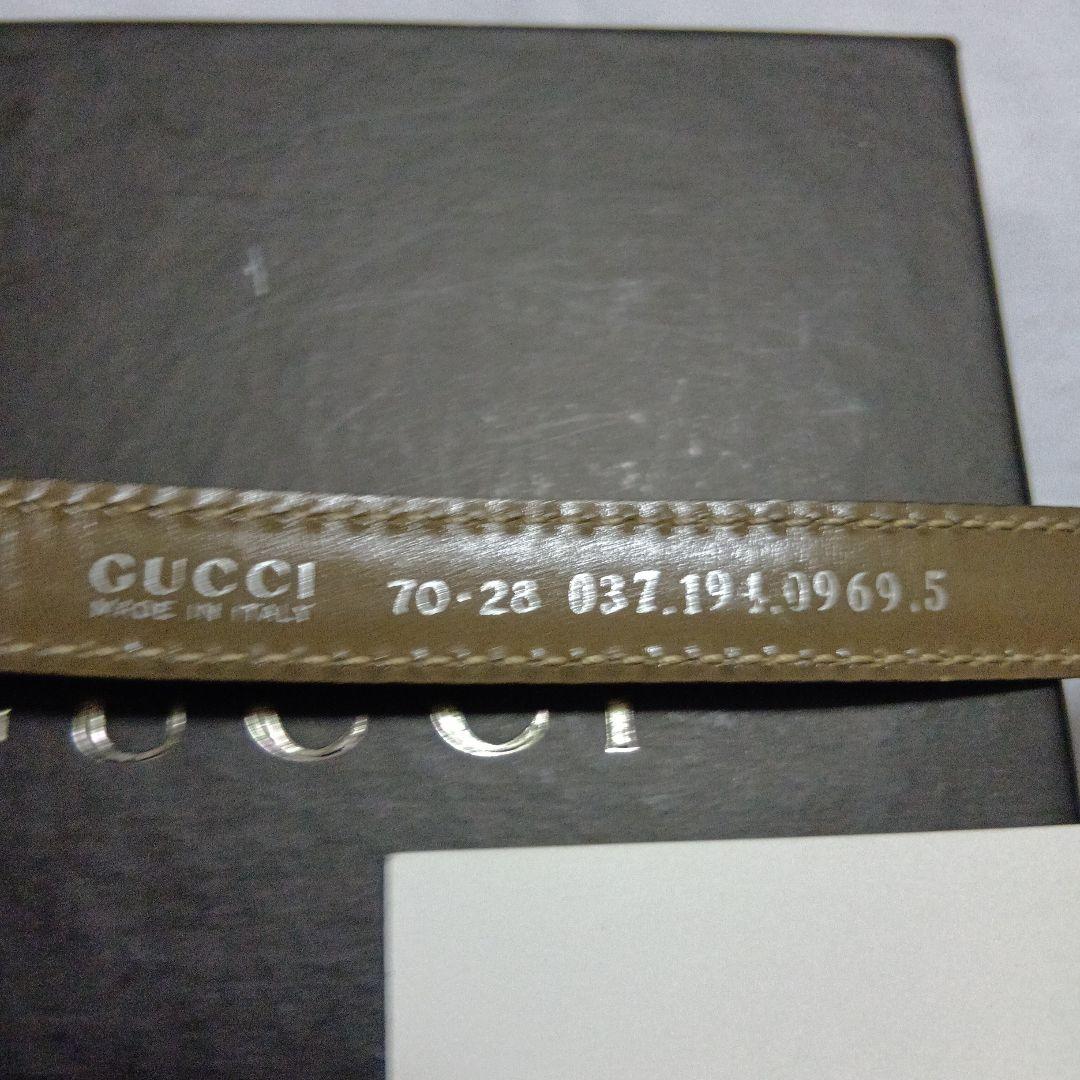 GUCCI レディブラウンエナメル レザー ベルト 70-28バックルシルバー
