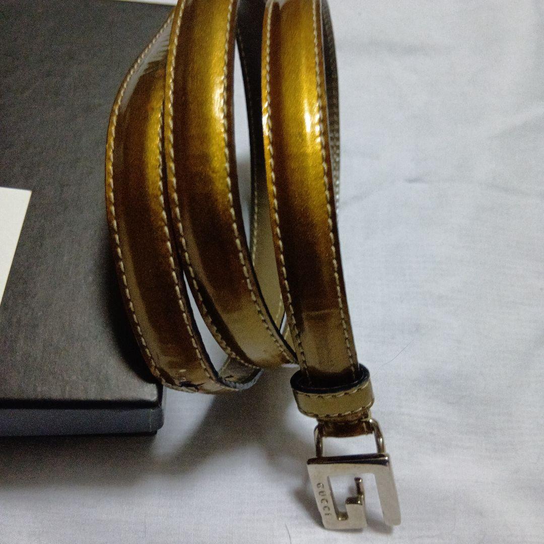 GUCCI レディブラウンエナメル レザー ベルト 70-28バックルシルバー GUCCI レディブラウンエナメル レザー ベルト 70-28バックルシルバー