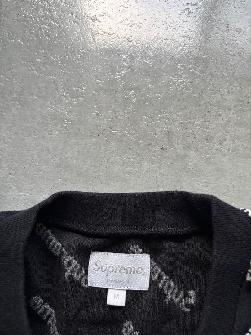 17AW シュプリーム　Velour Diagonal ベロアカットソー　M