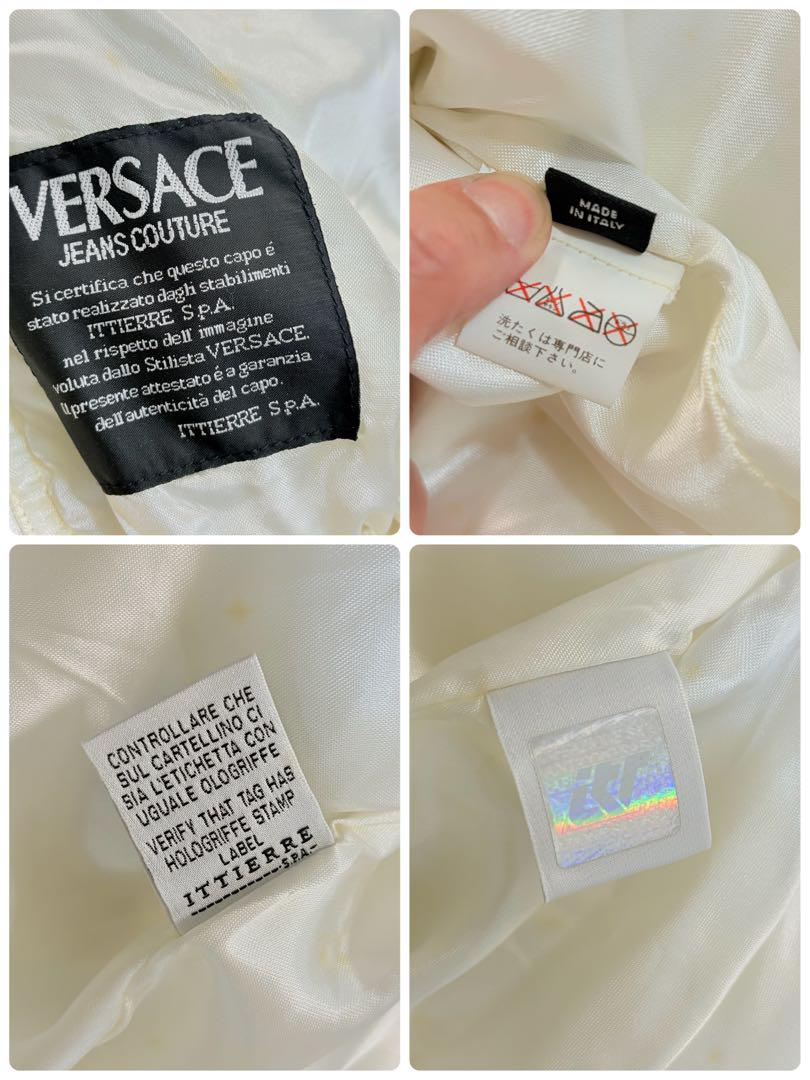 Versace ヴェルサーチ　ホワイト クロップドジャケット　ダウンジャケット