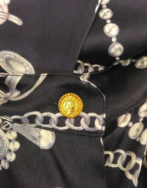 正規品 シャネルCHANEL CCマーク長袖シルクシャツ