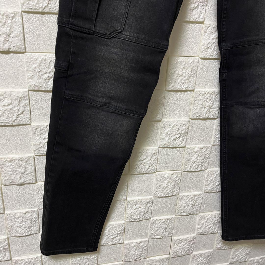 美品 ハイダウェイ ニコル カーゴパンツ ワークパンツ ブラック ストレッチ