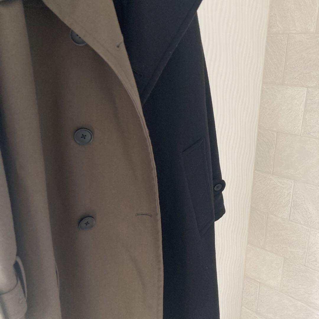 HARE カーキブラックチェスターコート S