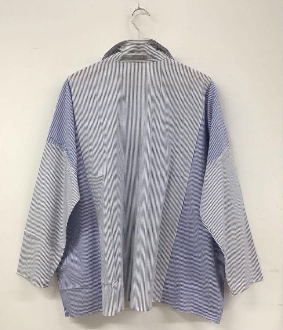 SEMICOUTURE セミクチュール 切替 オーバーサイズ ストライプ シャツ