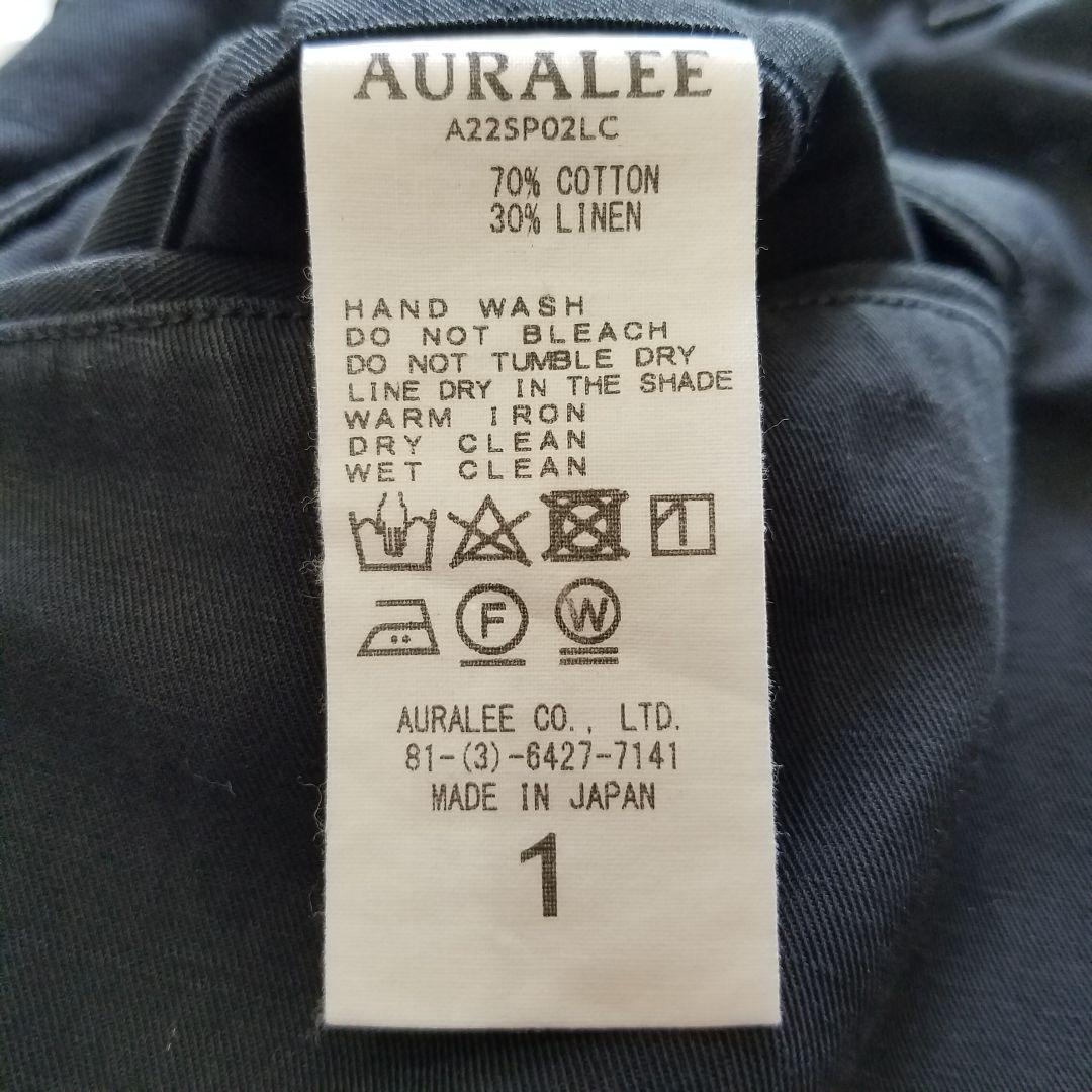 AURALEE✨近年モデル チノワイドパンツ コットンリネン ブラック