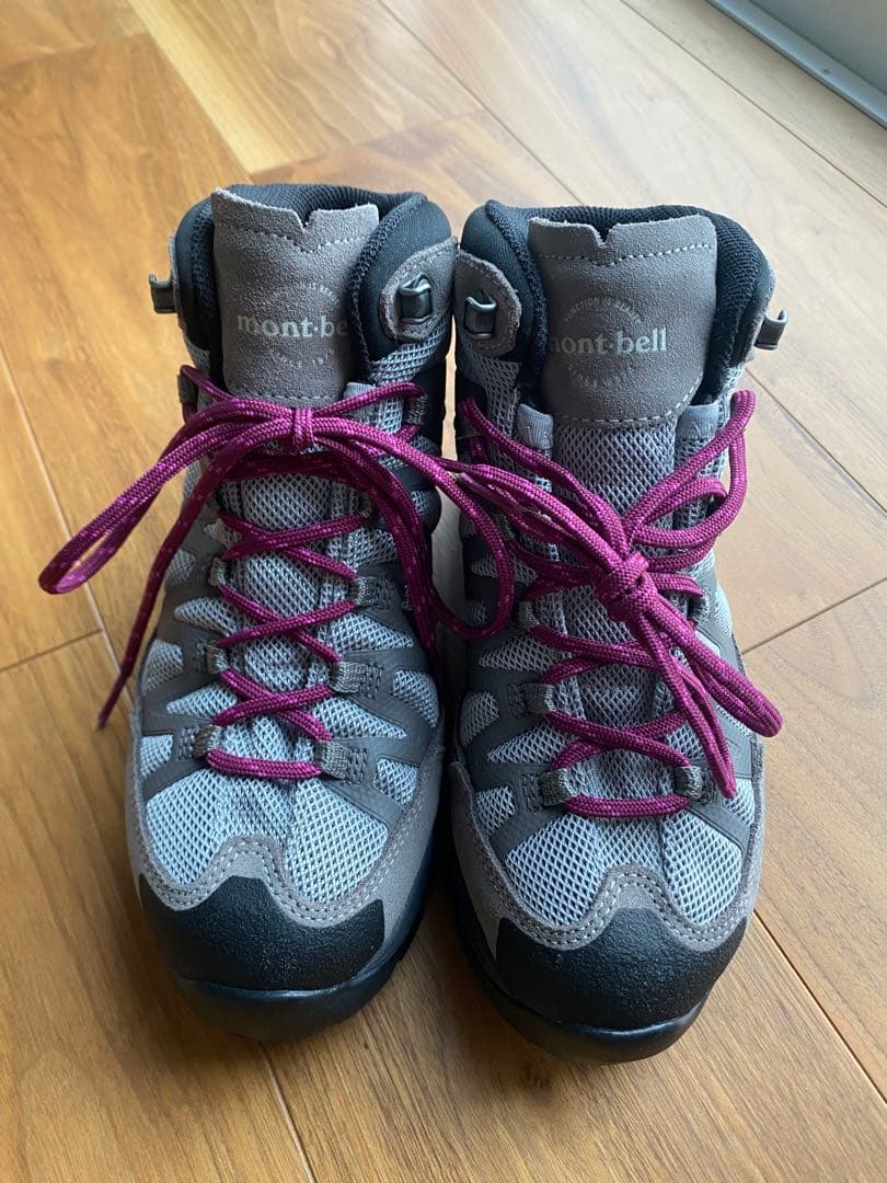 mont-bell 登山靴 グレー パープル22.5㎝montbell