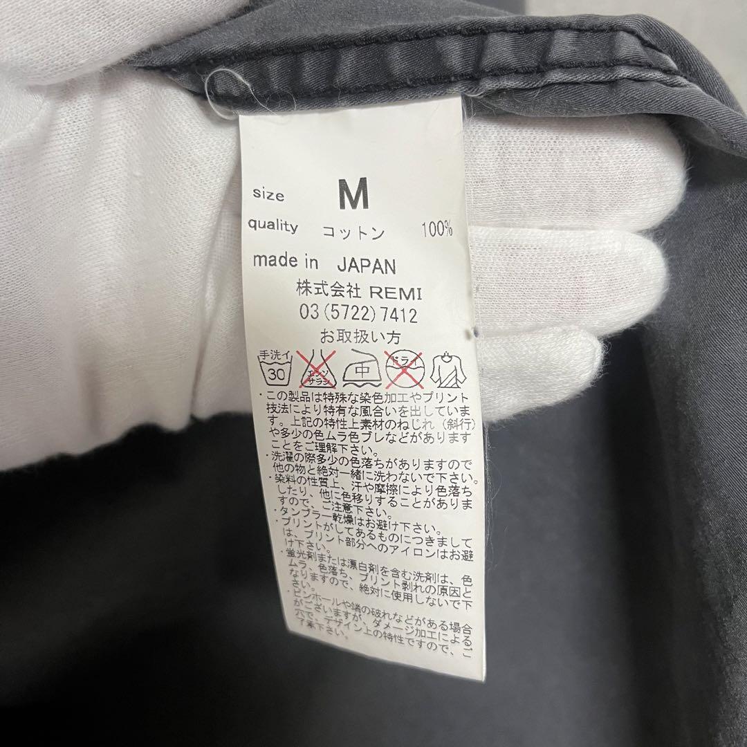 希少 レミレリーフ 長袖シャツ ウエスタンシャツ スタッズ 黒系 グレー M
