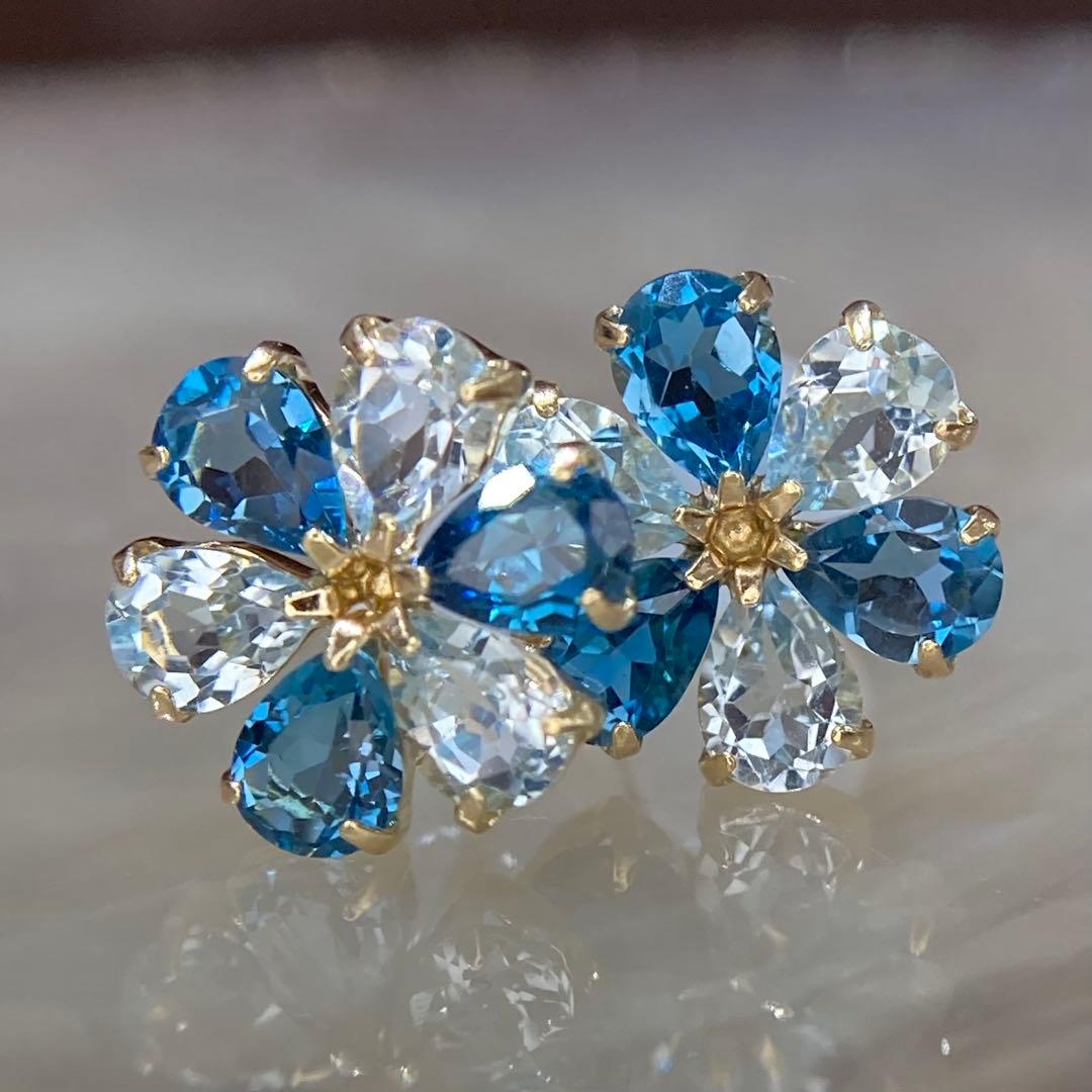 k10 天然ロンドンブルートパーズ ピアス