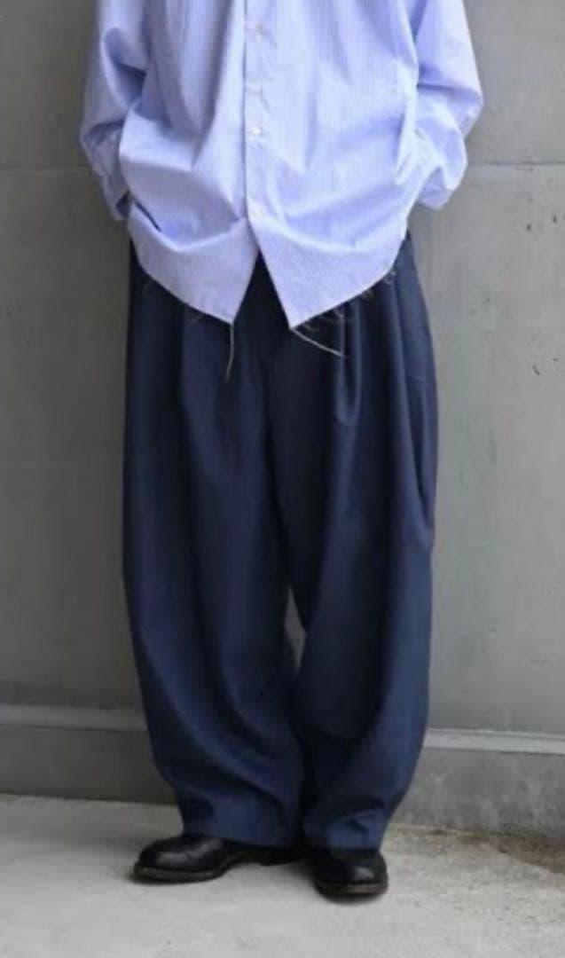 ワイドスラックス ストライプ ネイビー ギャルソン ヨウジ niceness