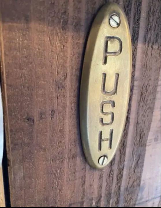 残わずか　 ドアプレート　プル　プッシュ　押す引く　真鍮　PULL PUSH