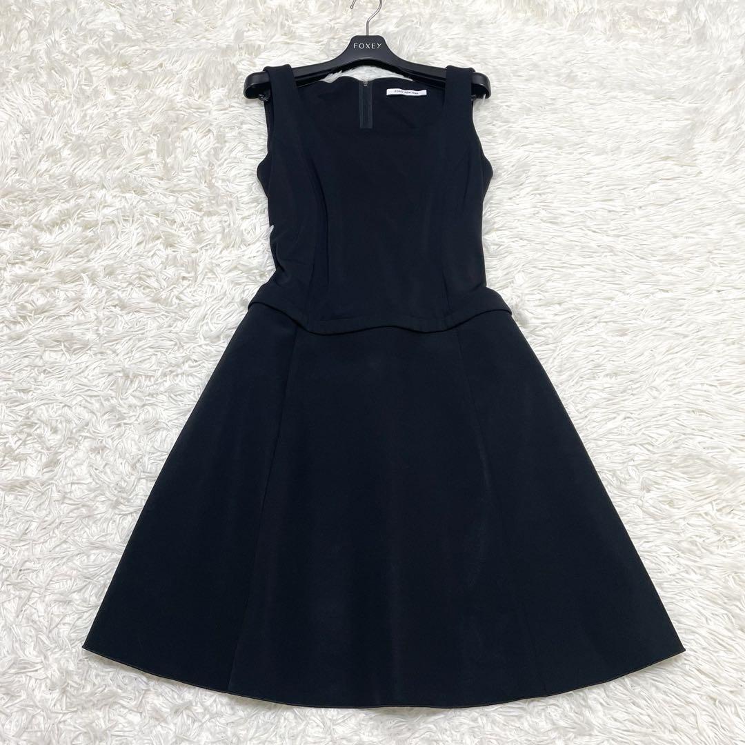 良品✨フォクシー 異素材切り替えワンピースドレス ストレッチジャージーフレア 良品✨フォクシー 異素材切り替えワンピースドレス ストレッチ