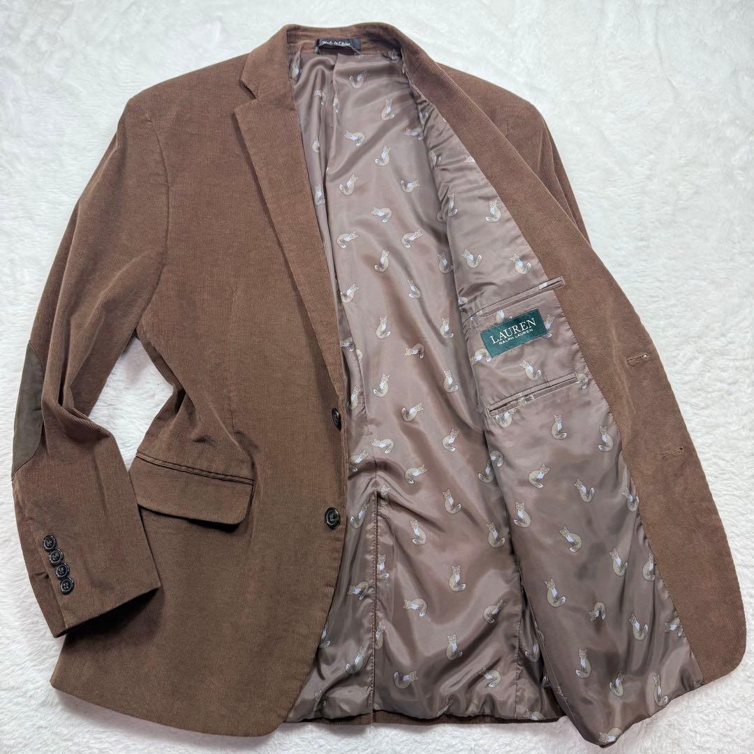 美品 ラルフローレン テーラードジャケット コーデュロイ エルボーパッチ 42R