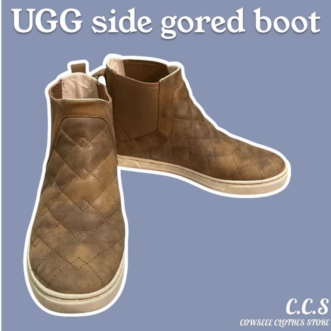 美品インポート古着UGG アグ キルティング サイドゴアブーツ 22.5cm