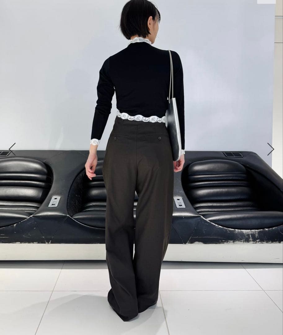 【未使用】edit for lulu レーストリムハイネックトップ 【未使用】edit for lulu レーストリムハイネックトップ