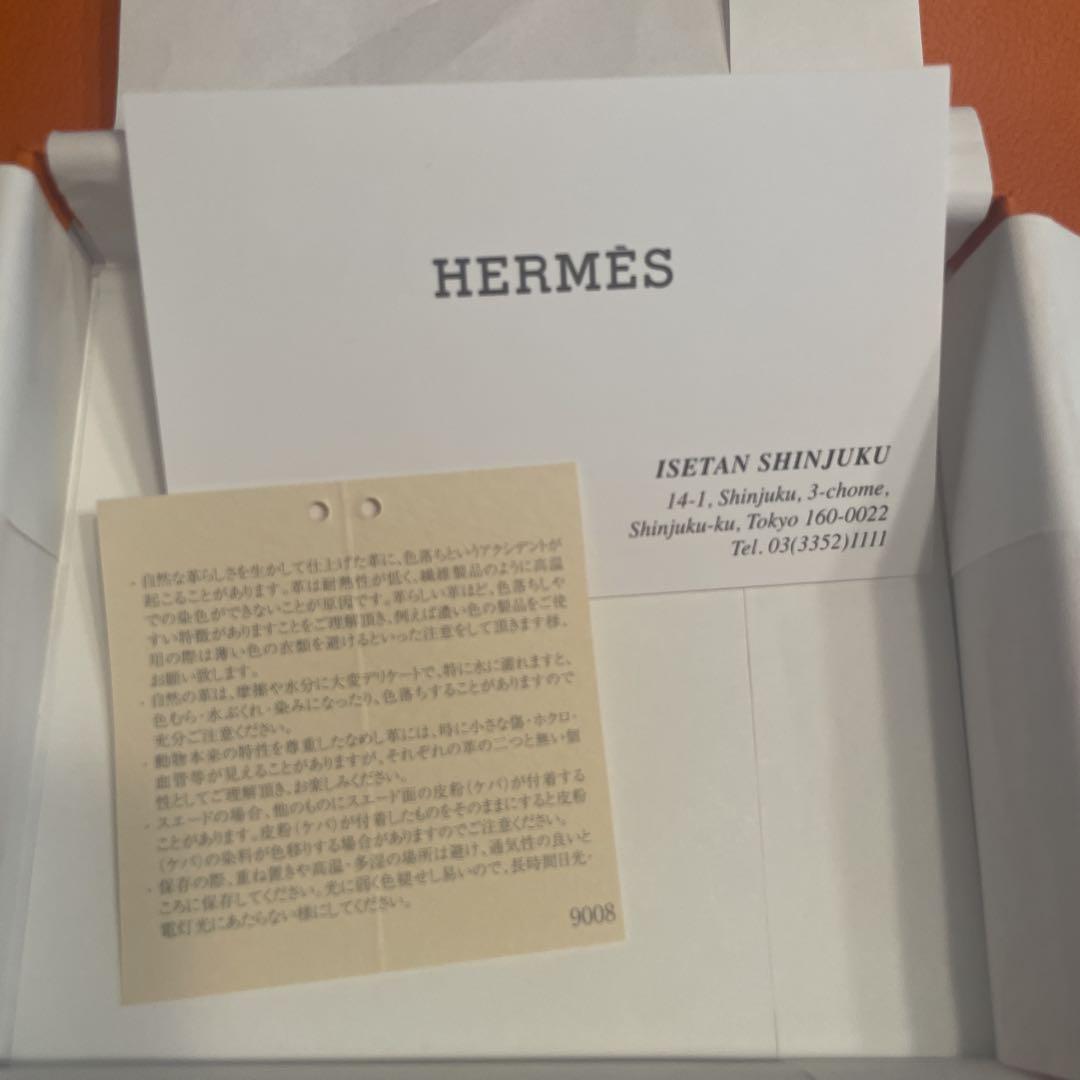 HERMES シルクイン　コンパクト オレンジ レザー 二つ折り財布