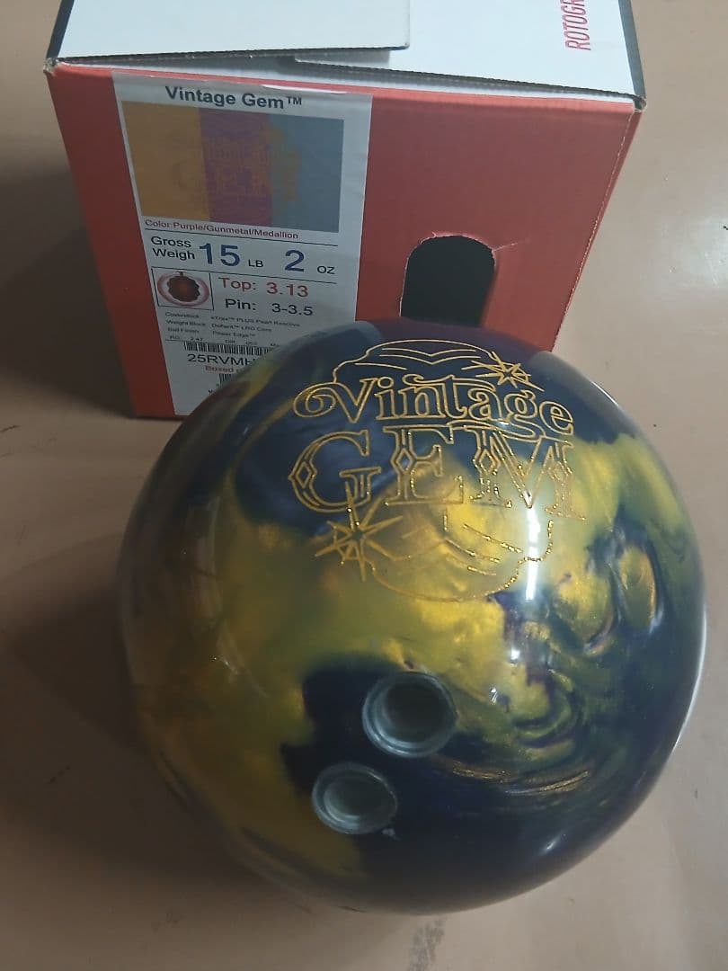 3ゲーム使用 ロトグリップ ヴィンテージジェム 15p ボウリング目立った傷や汚れなし