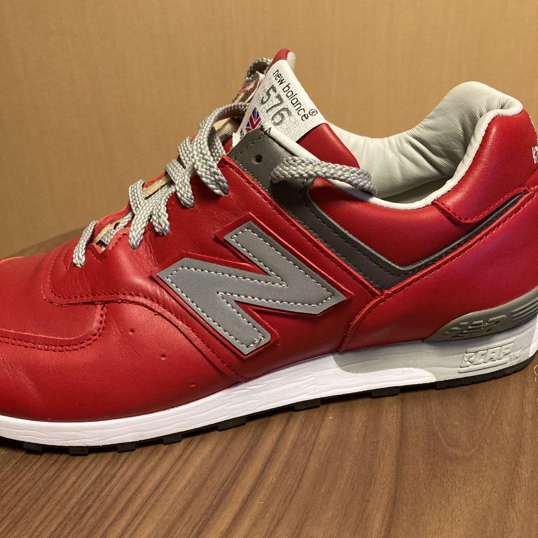 ニューバランス M 576 UK RED 赤レザースニーカー 27cm ニューバランス M 576 UK RED 赤レザースニーカー 27cm