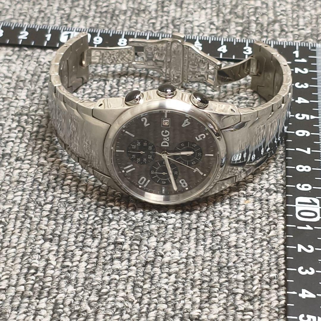 ドルチェ＆ガッバーナ　シルバー　ブラック　腕時計　クロノグラフ　D&G　動作品 ◇動作品！D&G ドルチェ＆ガッバーナ クォーツ 腕時計 クロノ