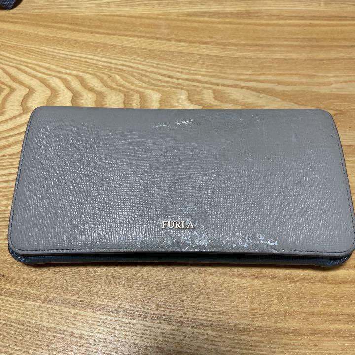 FURLA グレー×ピンク バイカラー 長財布 格安新品