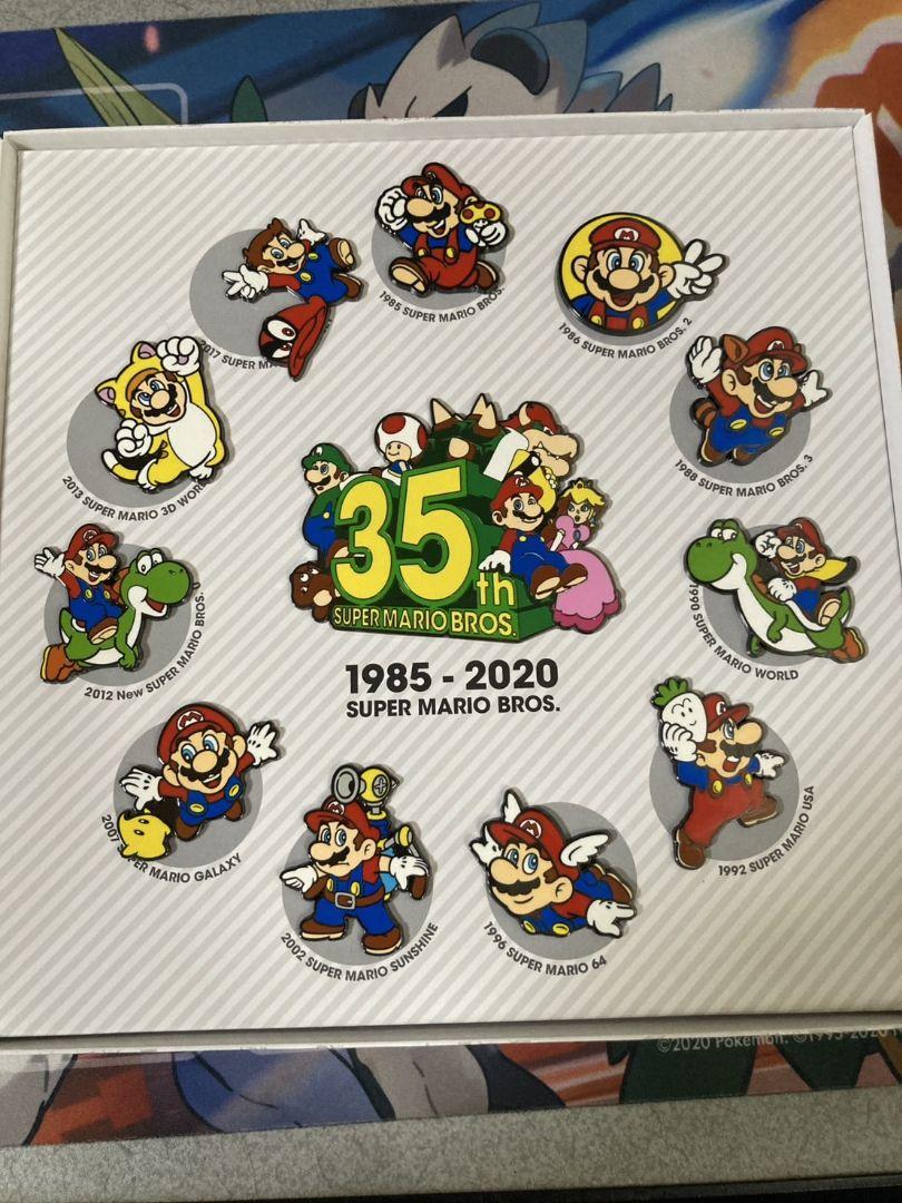 スーパーマリオブラザーズ 35周年記念ピンバッジ フルセット