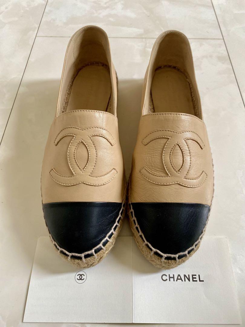 美品 シャネル ラムスキン エスパドリーユ スニーカー 37 CHANEL