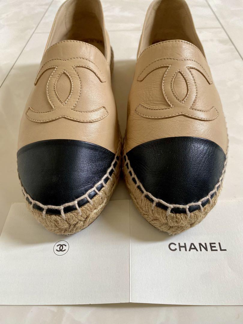美品 シャネル ラムスキン エスパドリーユ スニーカー 37 CHANEL