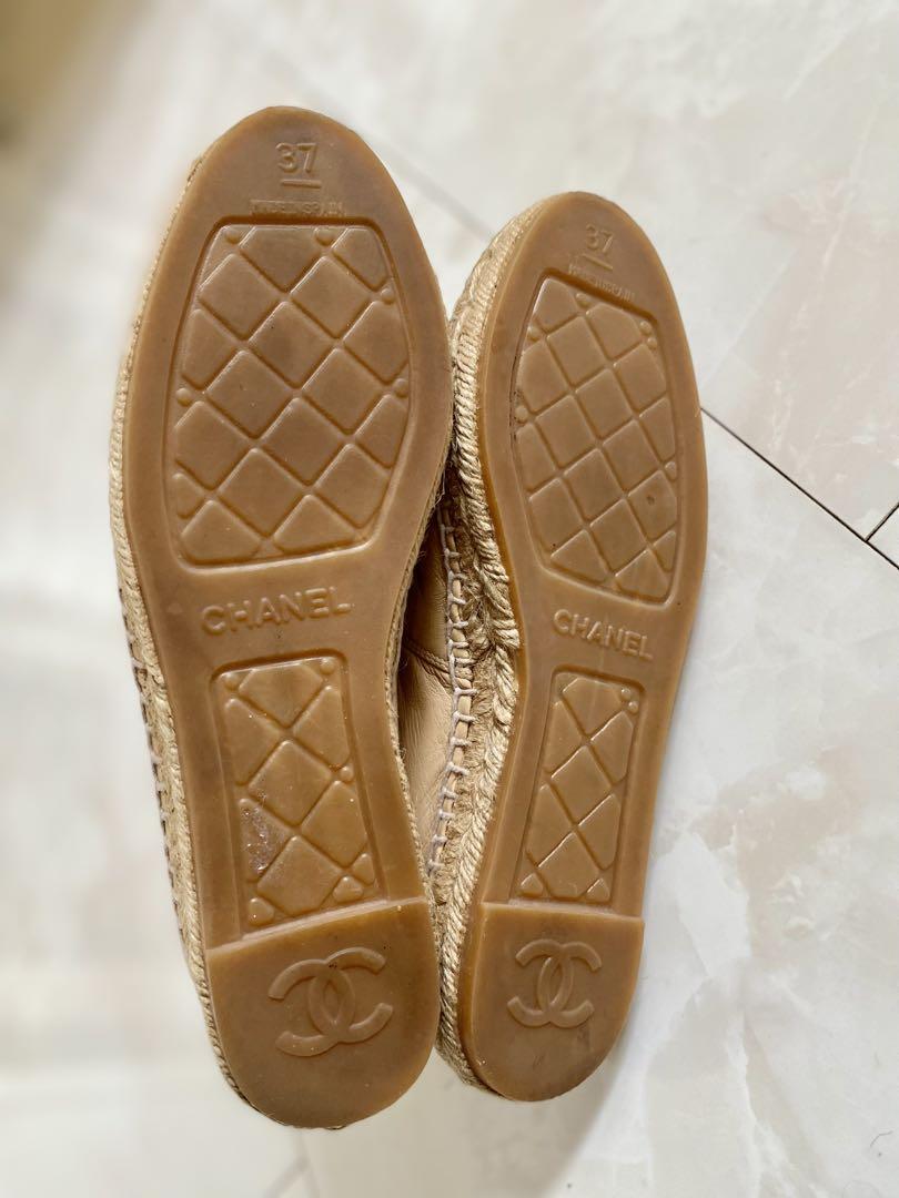 美品 シャネル ラムスキン エスパドリーユ スニーカー 37 CHANEL