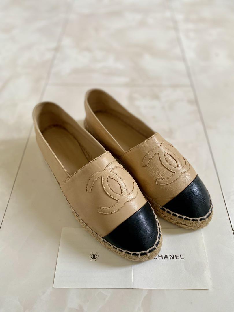 美品 シャネル ラムスキン エスパドリーユ スニーカー 37 CHANEL