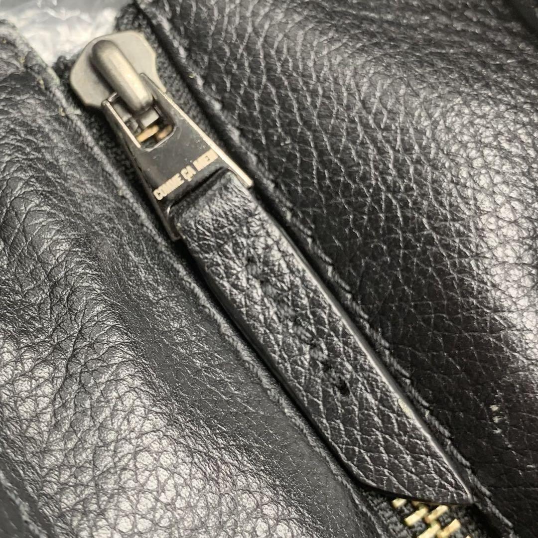 COMME CA MAN オールレザー トートバッグ ビジネスバッグ 黒 シボ革