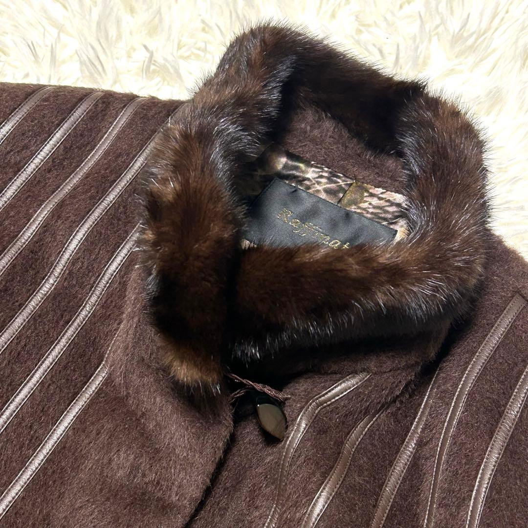 良品　ラフィナータ　ロングコート　9AR ブラウン系 アルパカ75%