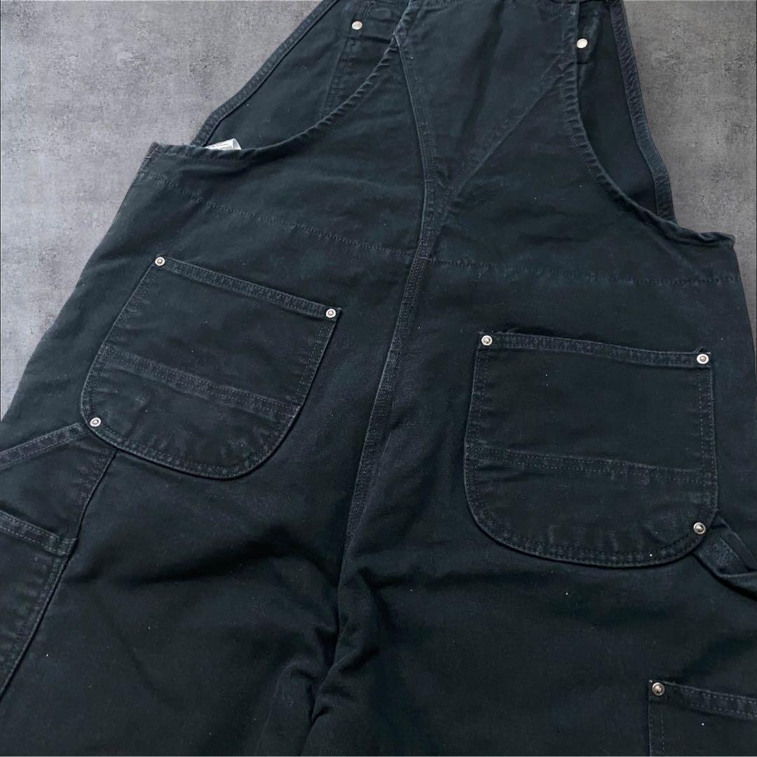 Carhartt カーハート 裏キルティング 防寒仕様 ブラック オーバーオール Carhartt カーハート 裏キルティング 防寒仕様 ブラック オーバーオール