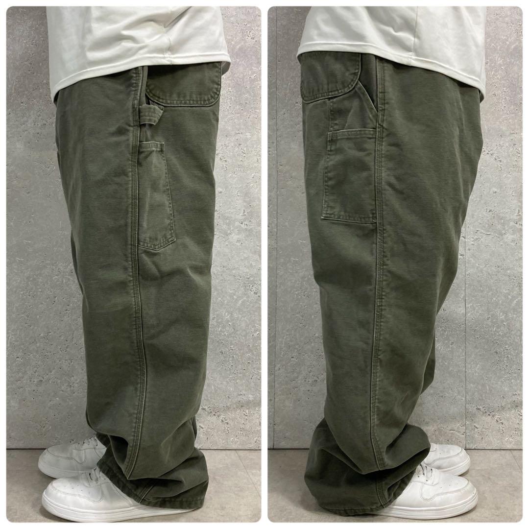 【即納】 カーハート L32 W42 ダックペインターパンツ モスグリーン パンツ
