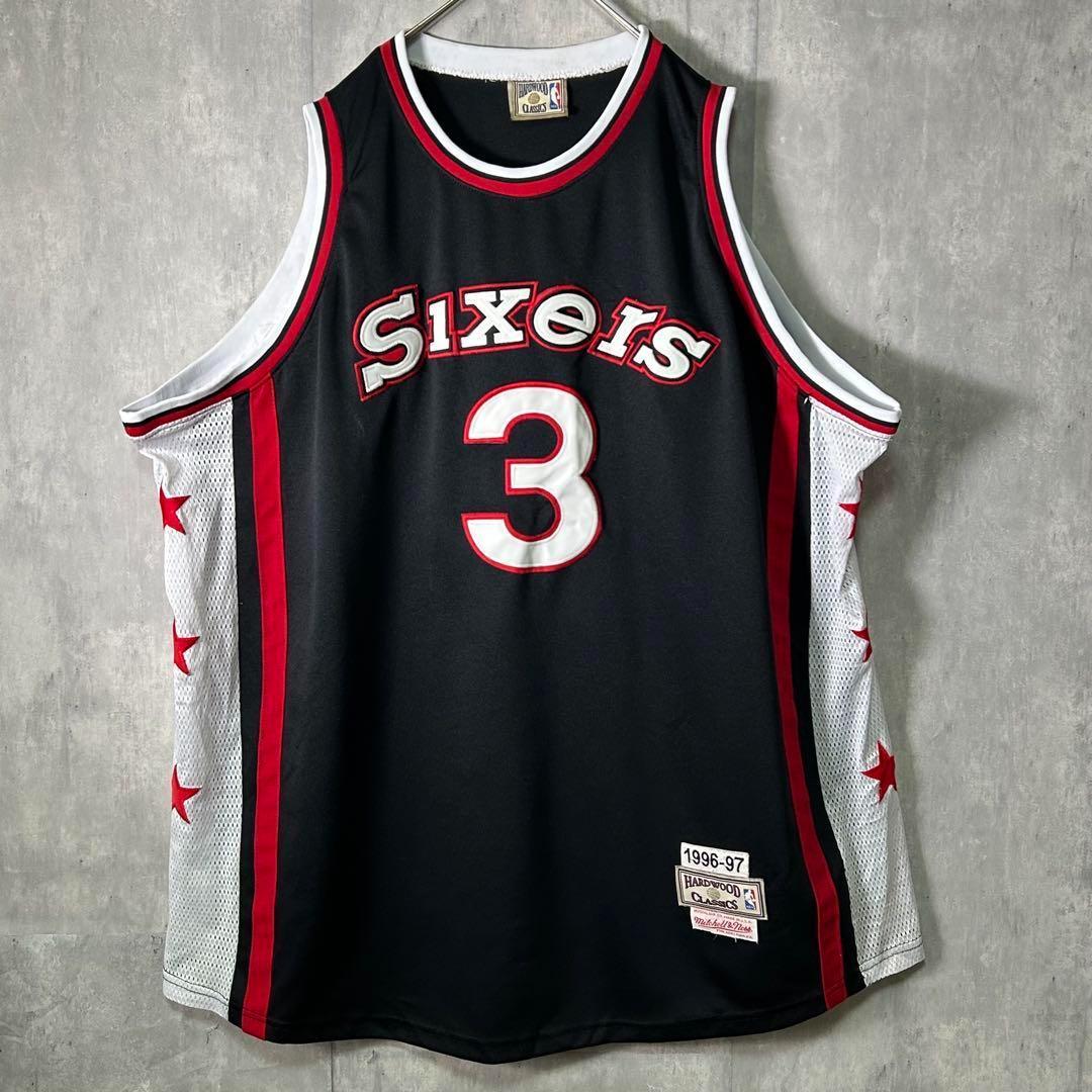 希少 96-97シーズン アイバーソン ユニフォーム シクサーズ 黒 3番