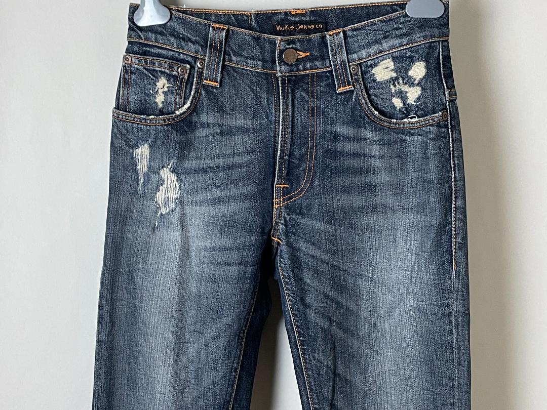 美品★ヌーディージーンズ THIN FINN インディゴ デニム パンツ W27