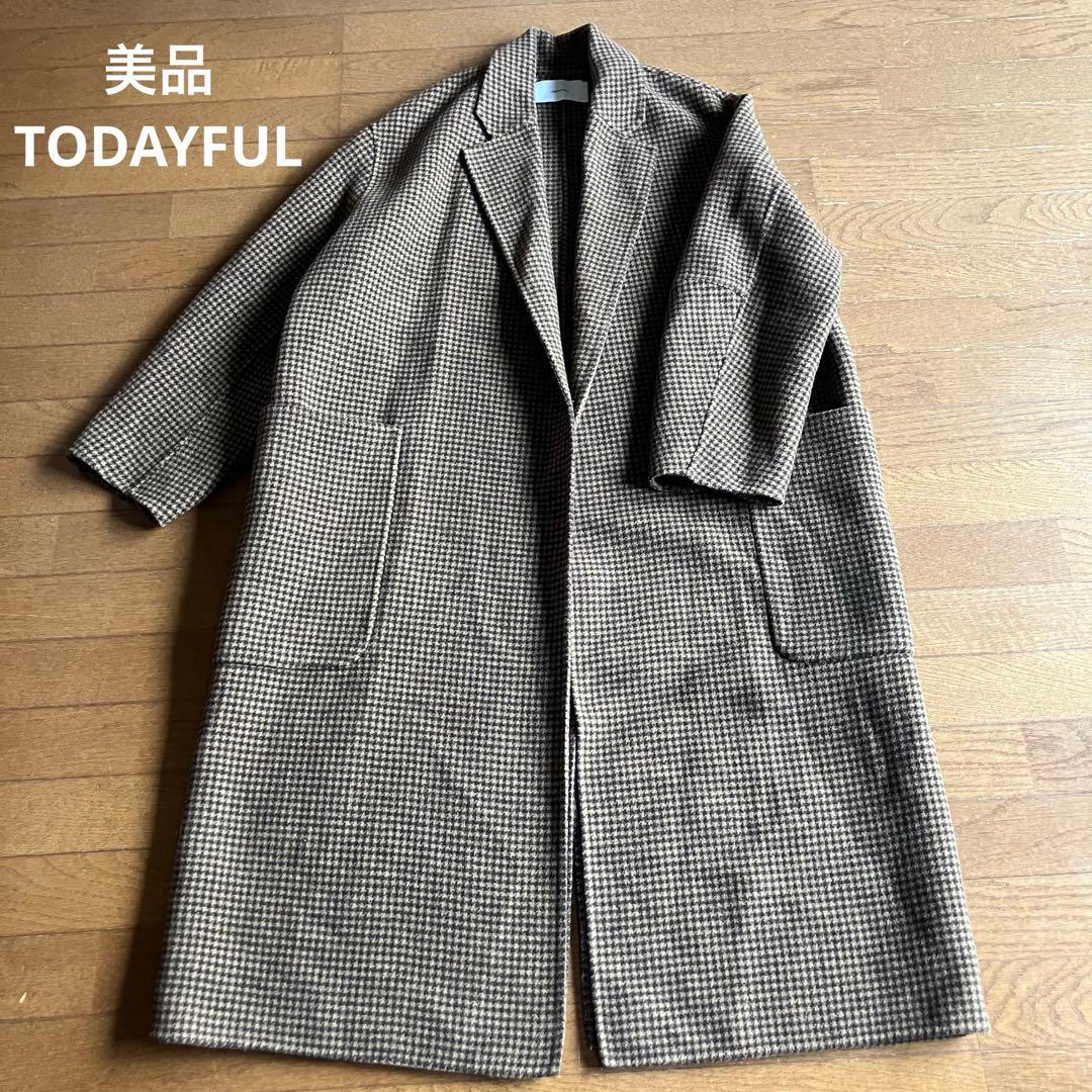 美品　TODAYFULトゥデイフル　オーバーサイズ　チェスターコート　サイズ38