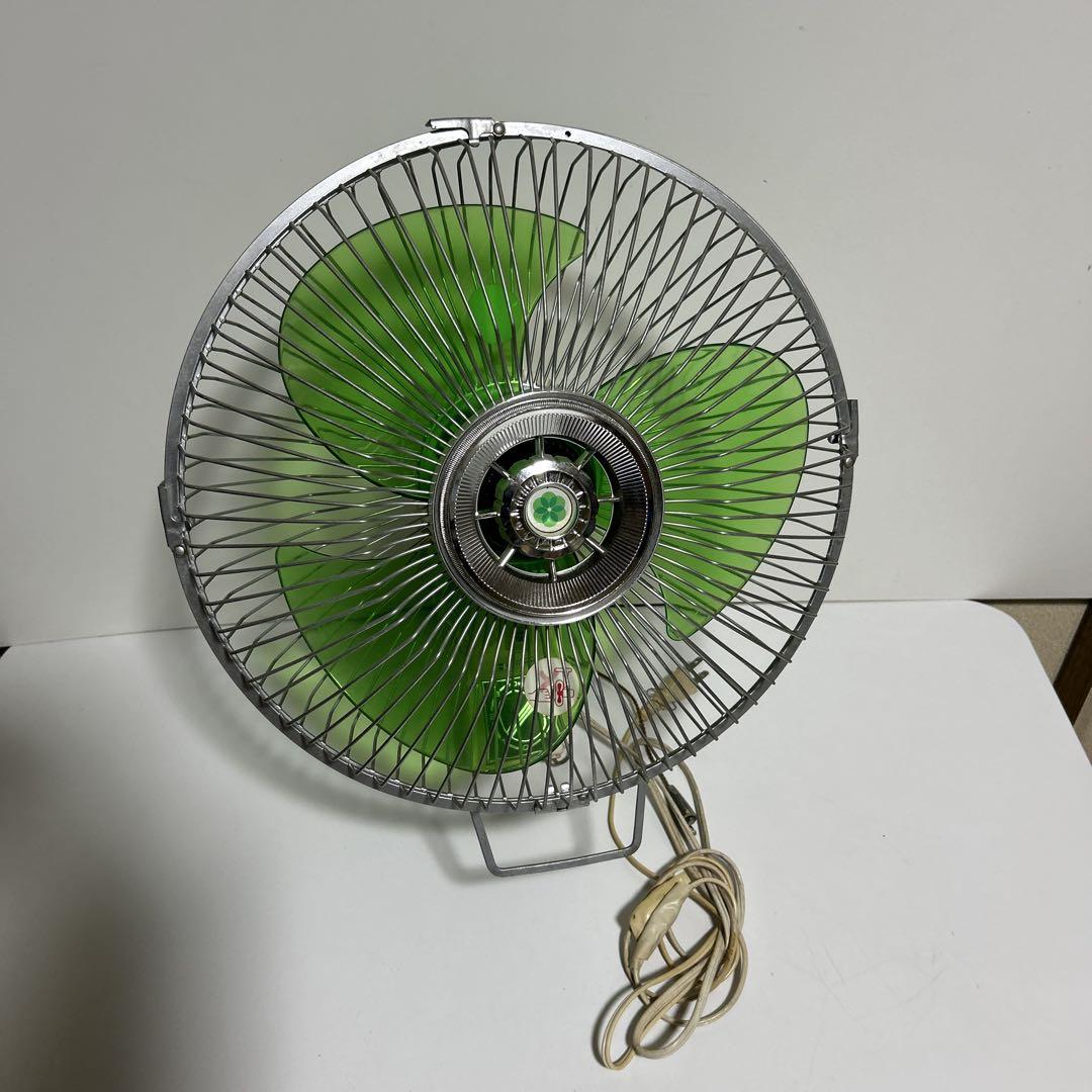 y【動作確認OK】ナショナル　昭和レトロ 卓上扇風機 緑と黄色 3枚羽根 2025年最新】昭和レトロ扇風機ナショナルの人気アイテム - メルカリ