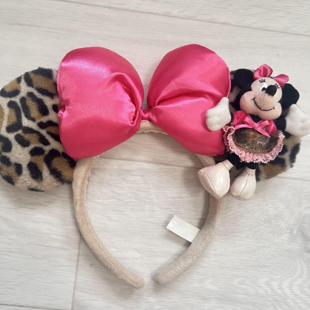 ディズニー　ミニー　カチューシャ　ヒョウ柄