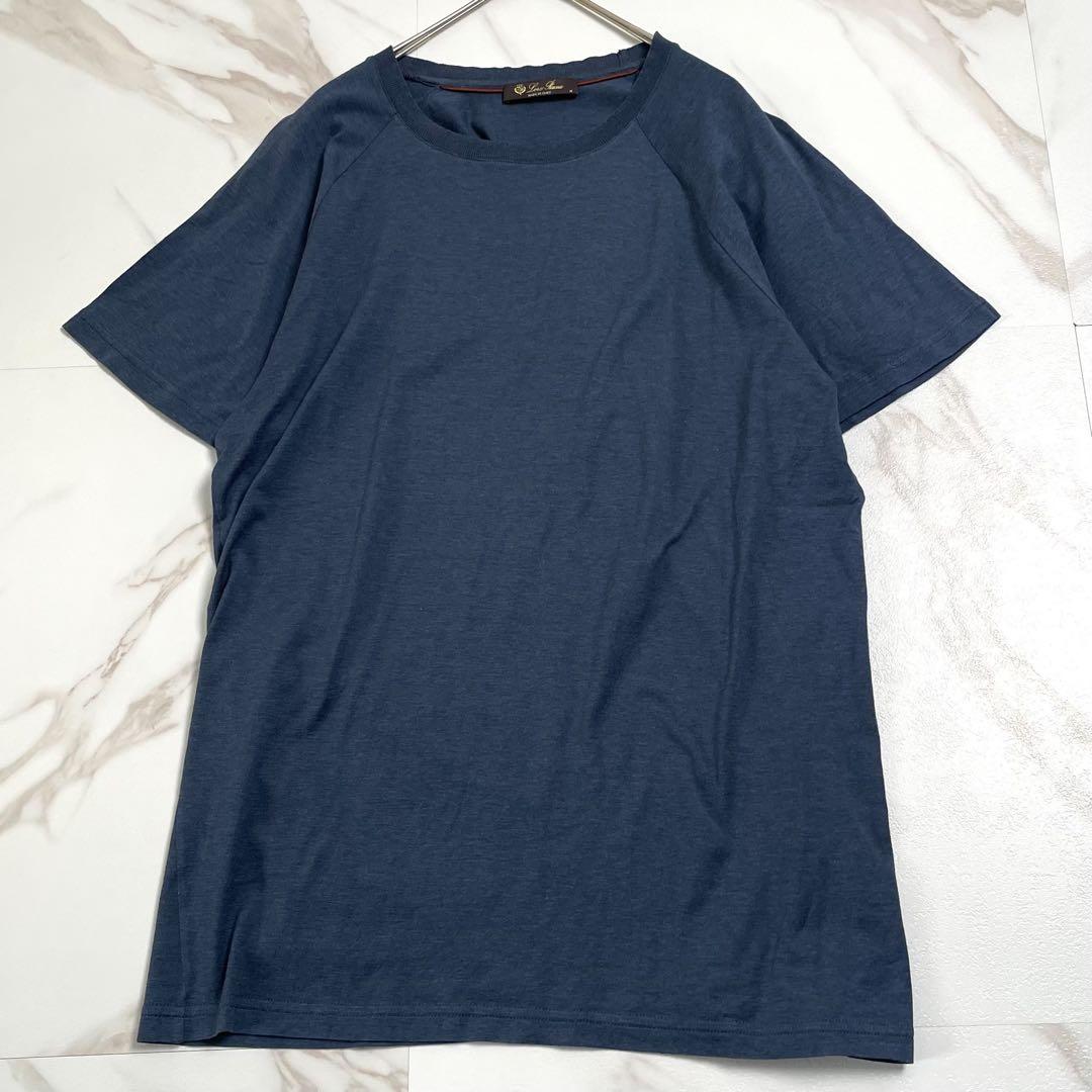 極美品 Loro Piana ロロピアーナ Tシャツ ストレッチ ネイビー M 極美品 Loro Piana ロロピアーナ Tシャツ ストレッチ ネイビー M