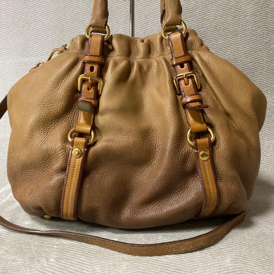PRADA 2wayバッグ グラデーション レザー ゴールドロゴプレート