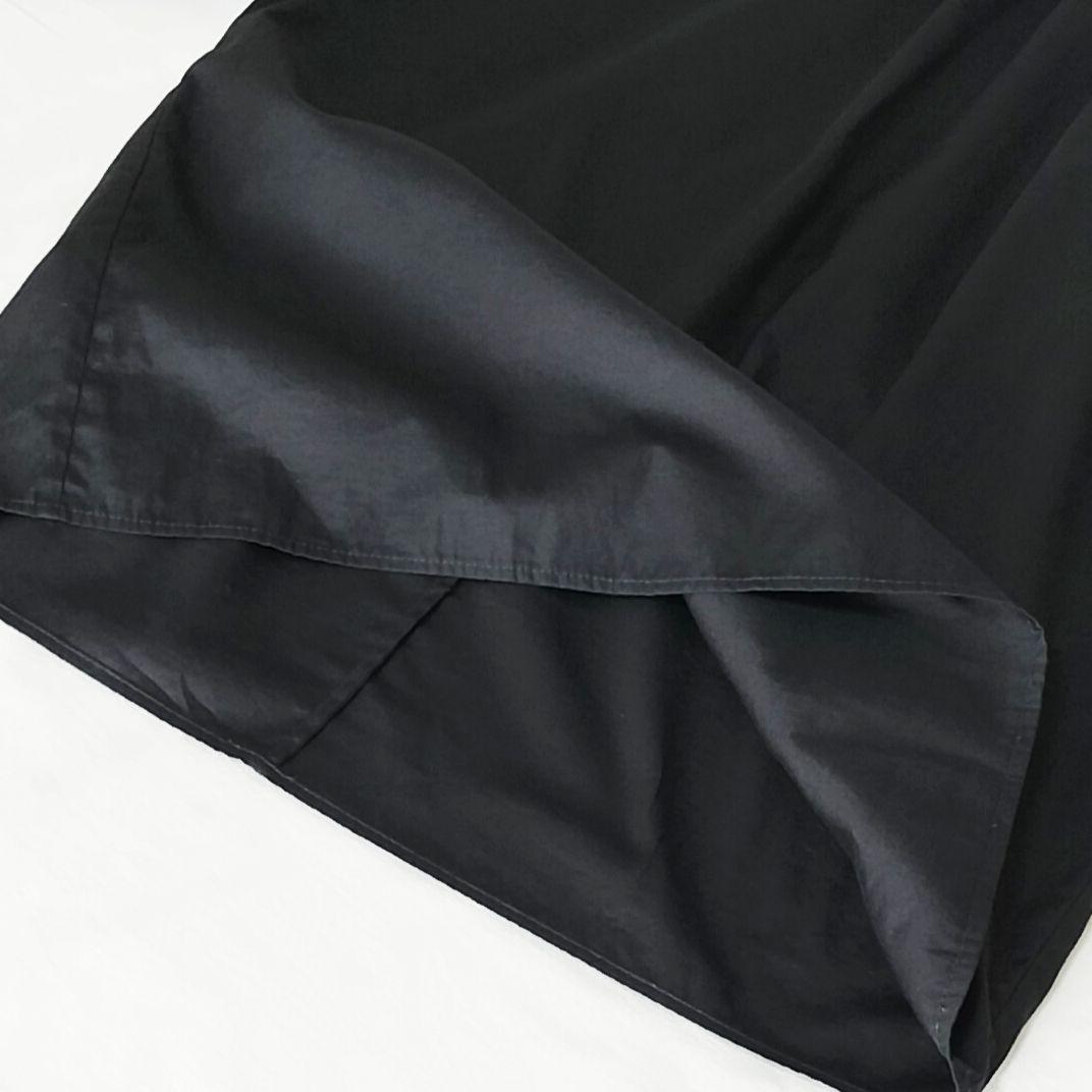 美品 AERON ゴムカラータック ブラウス 黒 36 アーロン エアロン