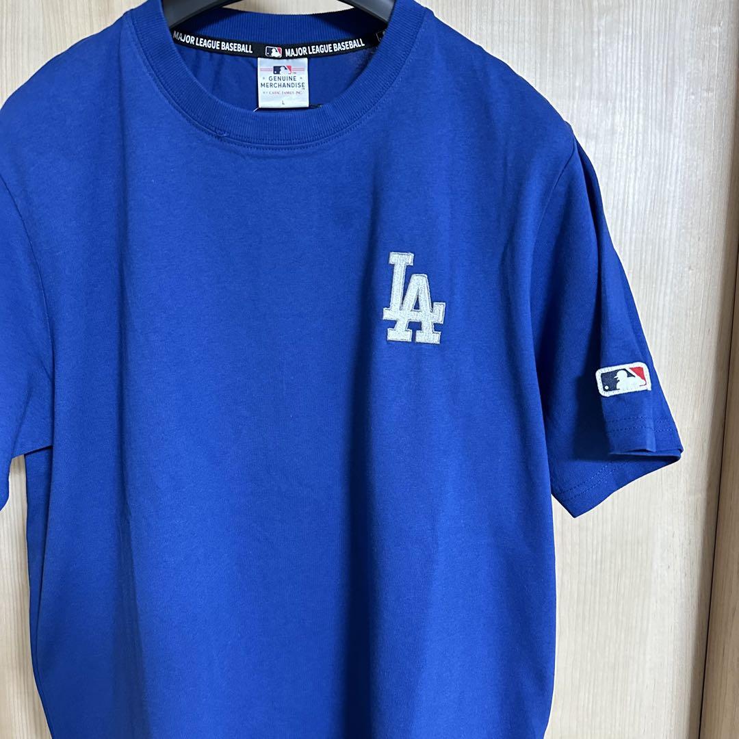 【新品未使用】MLB LA ドジャース Tシャツ 半袖シャツ ブルー XL 刺繍
