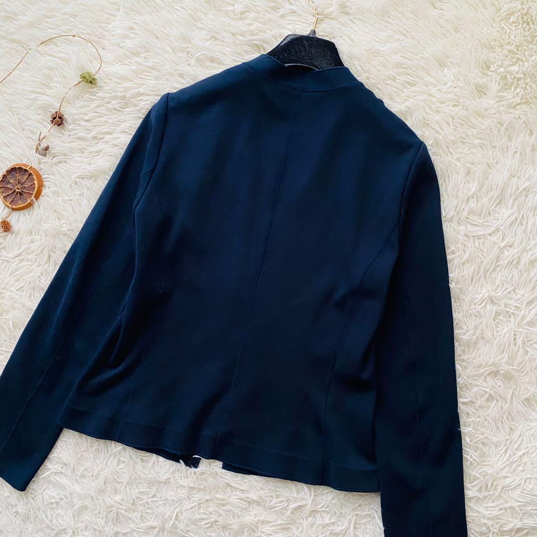 アナイ ダブルフェイス コットン ストレッチ カラーレス ジャケット 日本製