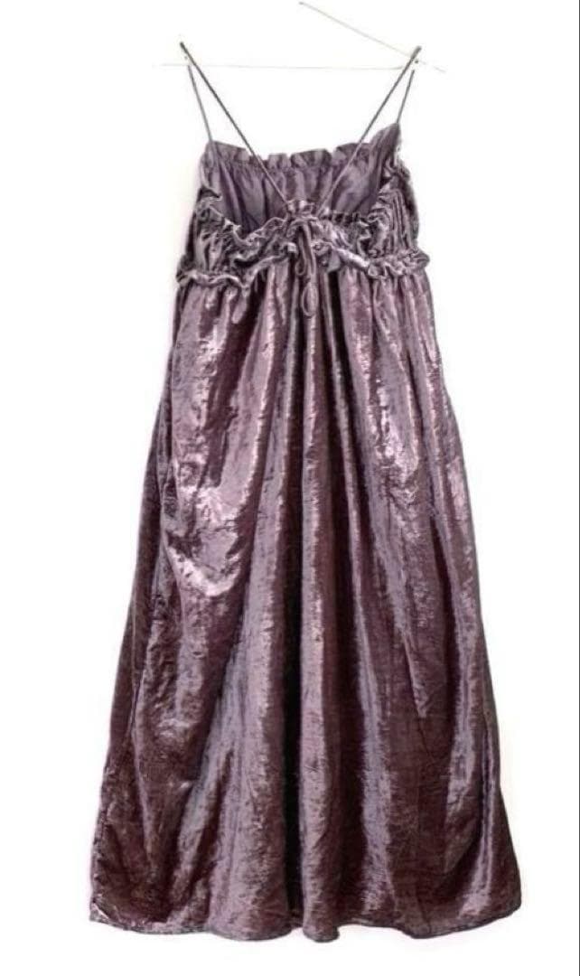 crinkle crinkle crinkle ベロアワンピース ロング 紫 SIZE DECORATOM_COM_BR