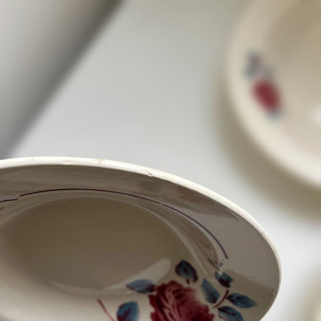 フランスアンティーク　3枚セット　バドンヴィレ　スーププレート　深皿 フランスアンティーク 3枚セット バドンヴィレ スーププレート