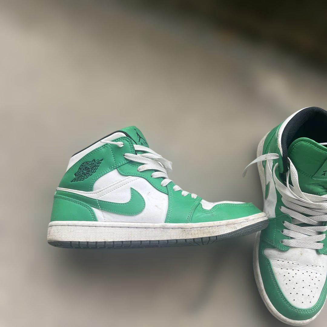 Air Jordan 1 グリーン/ホワイト ハイカット - メルカリ