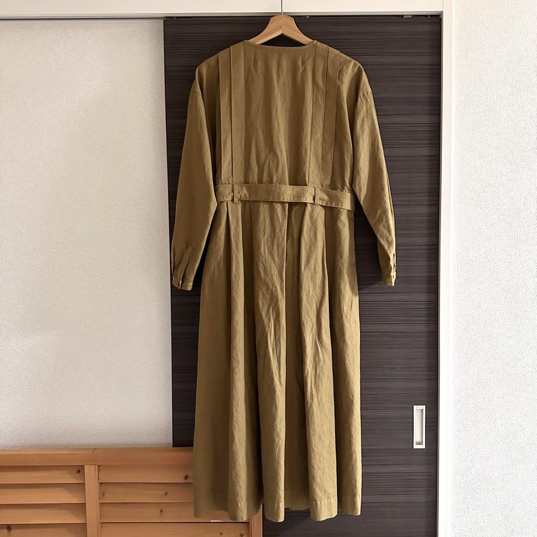 【SALE】アトリエドゥサボン コットンリネンキャンバス コートワンピース 画像7