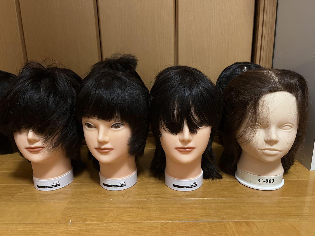 美容師　カットウィッグ　マネキン　11個(中古品)