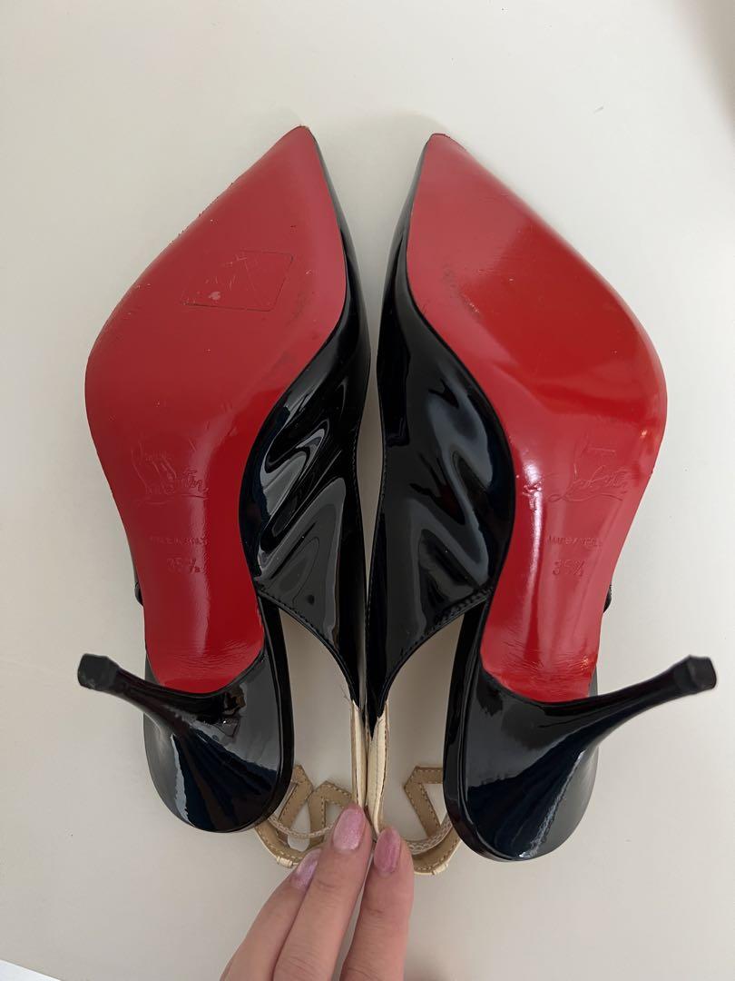 Christian Louboutin 黒エナメル ハイヒール EU35 Christian Louboutin 黒エナメル ハイヒール EU35 靴