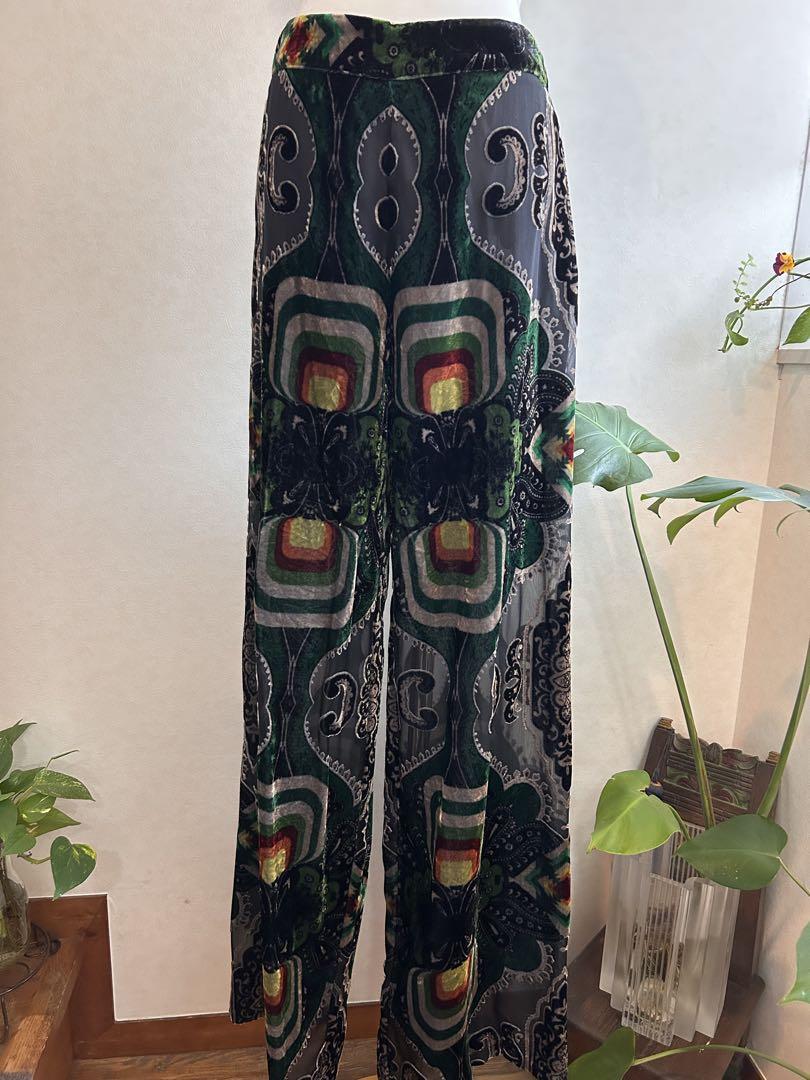 【極美品】デシグアルDesigual柄モノシアーデザインパンツM