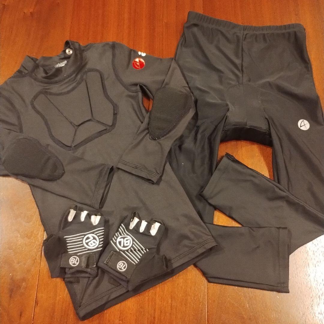 aptランバイクキッズパンツ＆シャツセット M/110㎝(グローブ付き)